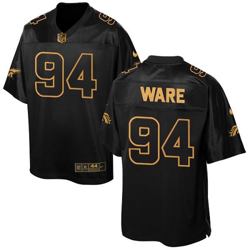 Men's Elite DeMarcus Ware Nike Jersey Black - #94 Pro Line Gold Collection NFL Denver Broncos